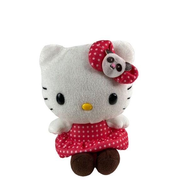 Hello Kitty with Panda Bow Plush JAKKS Pacific 6" Polka Dot Dress - Picture 1 of 8